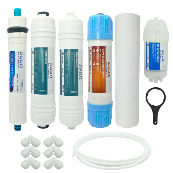 Complete Ro Purifier Filter Service Kit, 100 Gpd Standard Membrane